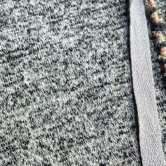 Hem & Thread Gray Hooded Sweater Womens Small Hooded With Tie Front - Picture 3 of 9